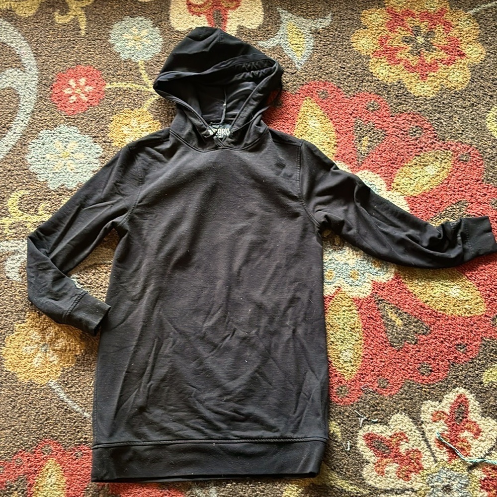 EUC Womens Victoria Sport Oversized Sexy Open Back Hoodie. Size XS. Black